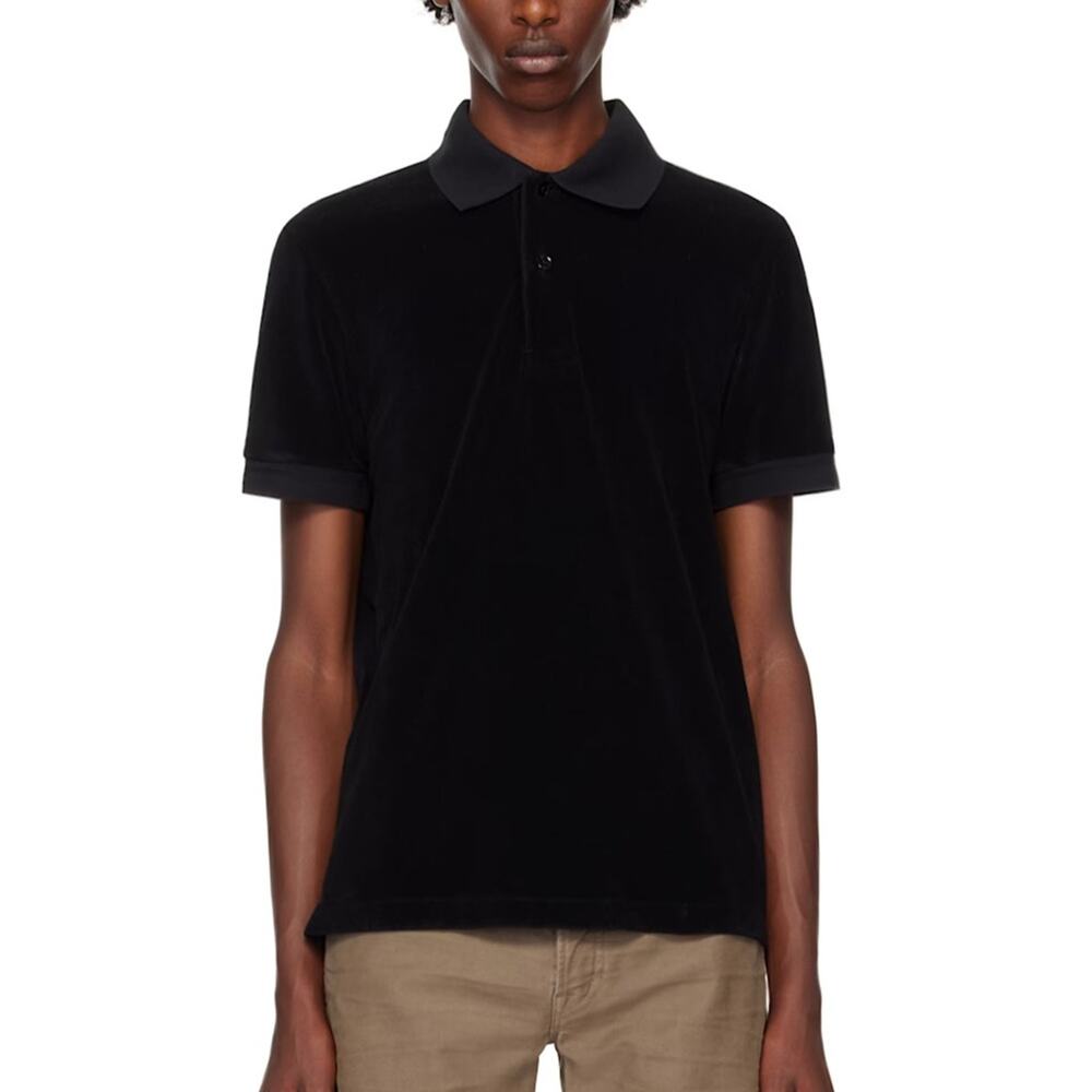 Tom Ford Black Towelling Polo Shirt